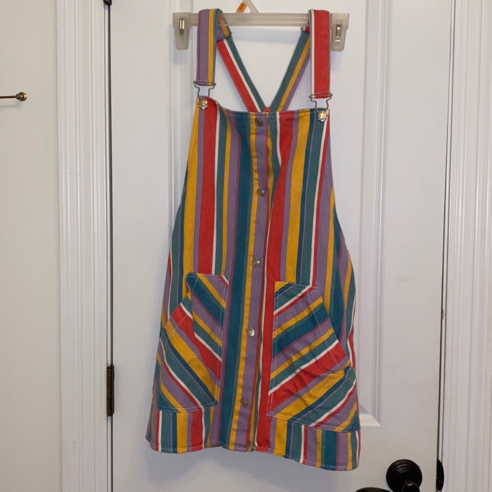 rainbow overall dress